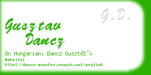 gusztav dancz business card